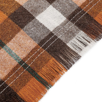 Blue M 65x45x45cm Thanksgiving Plaid Dog Bandana 2-Pack - Festive Tassel Triangle Scarf for Pets V888-ELOSUNG33896