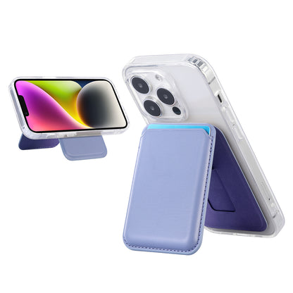 Light Purple Slim Magnetic Card Holder Wallet with Adjustable Kickstand - MagSafe Compatible V888-ELOSUNG33917