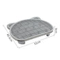 Grey Elevated Cat Litter Trapping Mat - Dual-Layer Scatter Control Tray with Grate V888-ELOSUNG33926