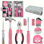 Compact 24-Piece Pink Tool Kit - Essential Household DIY Set for Ladies V888-ELOSUNG33932