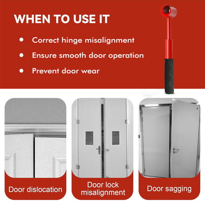 Heavy-Duty 4-in-1 Door Hinge Adjustment Tool - Wrench for Aligning & Lifting Sagging Doors V888-ELOSUNG33937