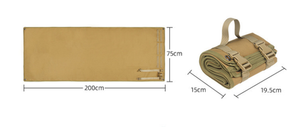 Black Tactical Roll-Up Shooting Mat - Lightweight Waterproof Ground Pad for Outdoor Camping & Hiking V888-ELOSUNG33976