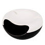 Black-white Creative Lazy Snack Bowl with Phone Holder - Dual-Layer Dish for Nuts & Seeds V888-ELOSUNG33982
