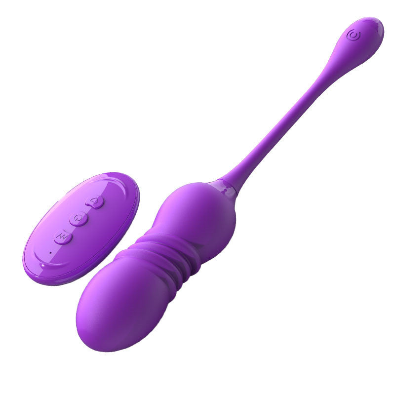 Purple ThrustWave Remote Control Vibrating & Telescopic Pleasure Egg - 12 Vibe & 3 Thrust Modes, Wearable Fun V888-ELOSUNG34012