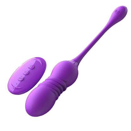 Purple ThrustWave Remote Control Vibrating & Telescopic Pleasure Egg - 12 Vibe & 3 Thrust Modes, Wearable Fun V888-ELOSUNG34012
