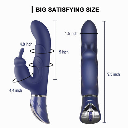 Blue Dual-Action Rabbit Vibrator - Female Pleasure Toy (USB Rechargeable) V888-ELOSUNG34019