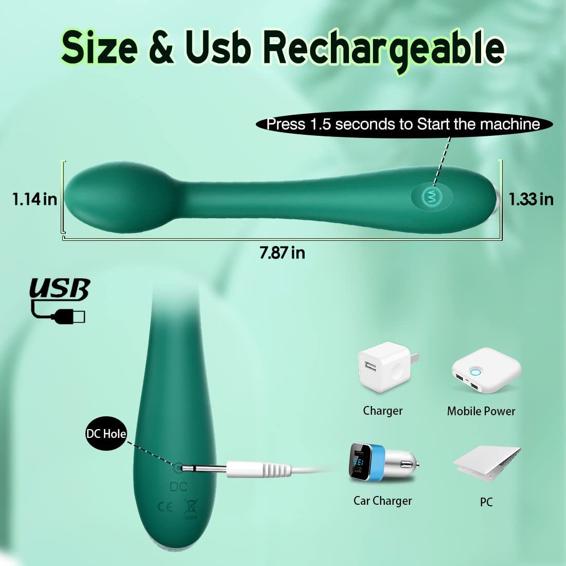 Red G-Spot Vibrator with 12 Vibration Modes - Unisex Pleasure Toy V888-ELOSUNG34032