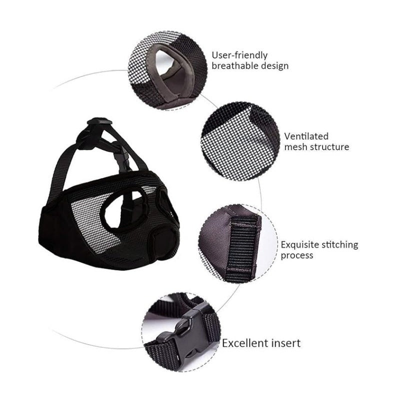 Green Adjustable Breathable Mesh Dog Muzzle for Short-Nosed Breeds(Size L) V888-ELOSUNG34054