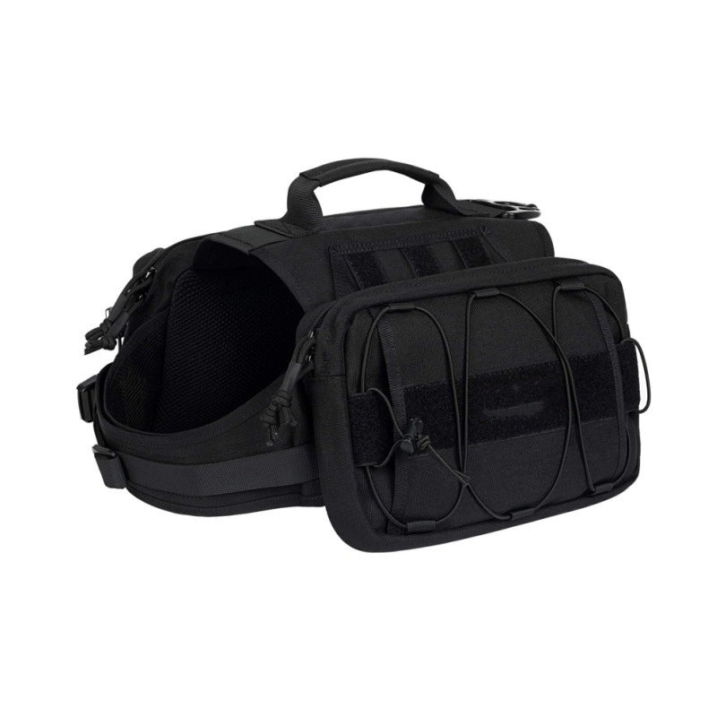 Black Durable Dog Saddle Bag Harness for Outdoor Adventures V888-ELOSUNG34059
