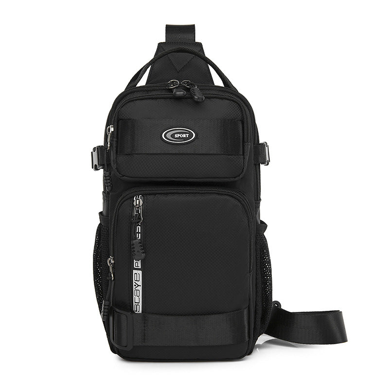 Black Stylish Multi-Functional Men's Chest Bag - Lightweight Crossbody Sling Pack V888-ELOSUNG340658