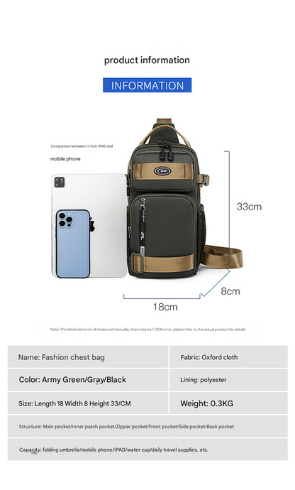 Army Green Stylish Multi-Functional Men's Chest Bag - Lightweight Crossbody Sling Pack V888-ELOSUNG340660