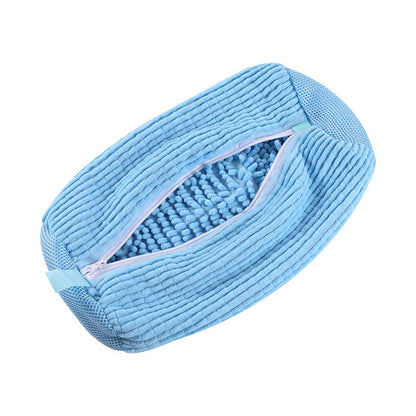 Blue 2piece Durable Sneaker Wash Bag for Washing Machine - Anti-Deformation Shoe Protector with Chenille V888-ELOSUNG34070
