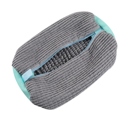 Grey 2piece Durable Sneaker Wash Bag for Washing Machine - Anti-Deformation Shoe Protector with Chenille V888-ELOSUNG34071