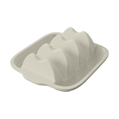 White Silicone Taco Holder Tray - Creative Non-Slip Corn Taco Serving Rack with 4 Compartments V888-ELOSUNG34077