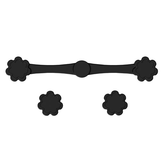4piece Black small flower Magnetic Silicone Clips - Food-Grade High-Temperature Air Fryer Paper Liner Holders V888-ELOSUNG34078