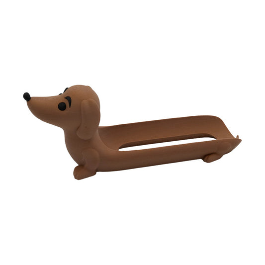 Dark Brown Creative Dachshund Hot Dog Tray - Cute Dog-Shaped Sandwich Holder with 3D Decor V888-ELOSUNG34080