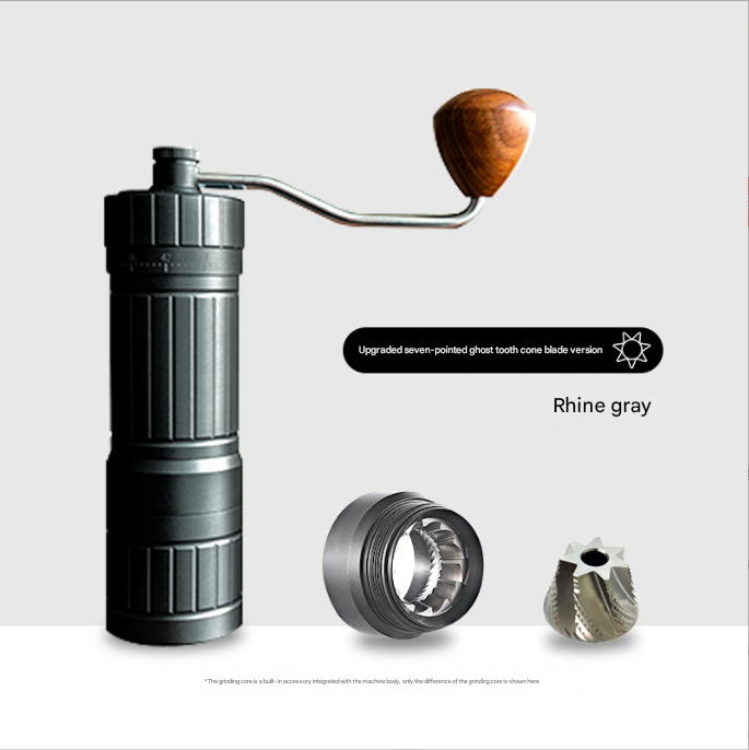 Grey Premium 7-Star Manual Coffee Grinder - Portable Bean Mil(R60pro) V888-ELOSUNG34100