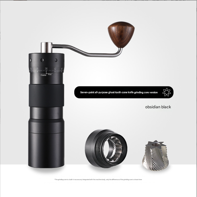 Black Premium 7-Star Manual Coffee Grinder - Portable Bean Mil(R50pro) V888-ELOSUNG34101