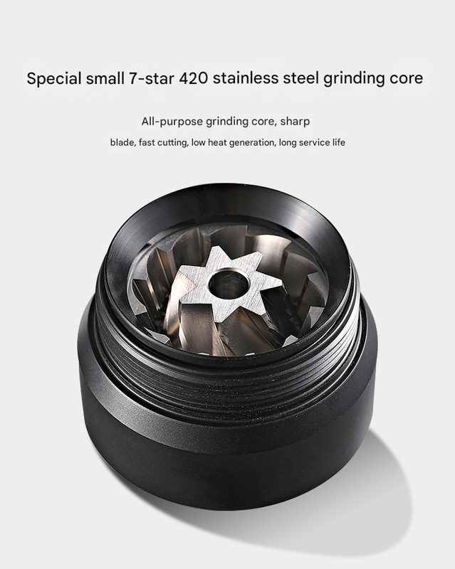 Black Premium 7-Star Manual Coffee Grinder - Portable Bean Mil(R50pro) V888-ELOSUNG34101