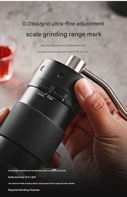 Grey Premium 7-Star Manual Coffee Grinder - Portable Bean Mil(R50pro) V888-ELOSUNG34102