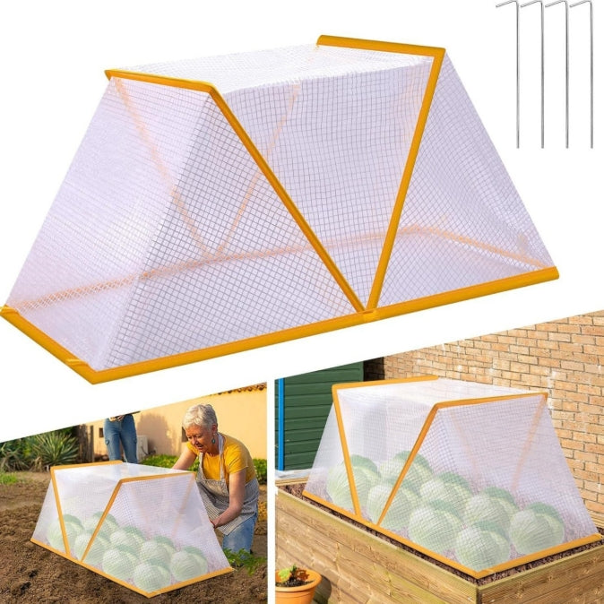 3 piece White Foldable Raised Garden Bed Cover - Vegetable Plant Protector(80 x 34 x 35 cm) V888-ELOSUNG34111