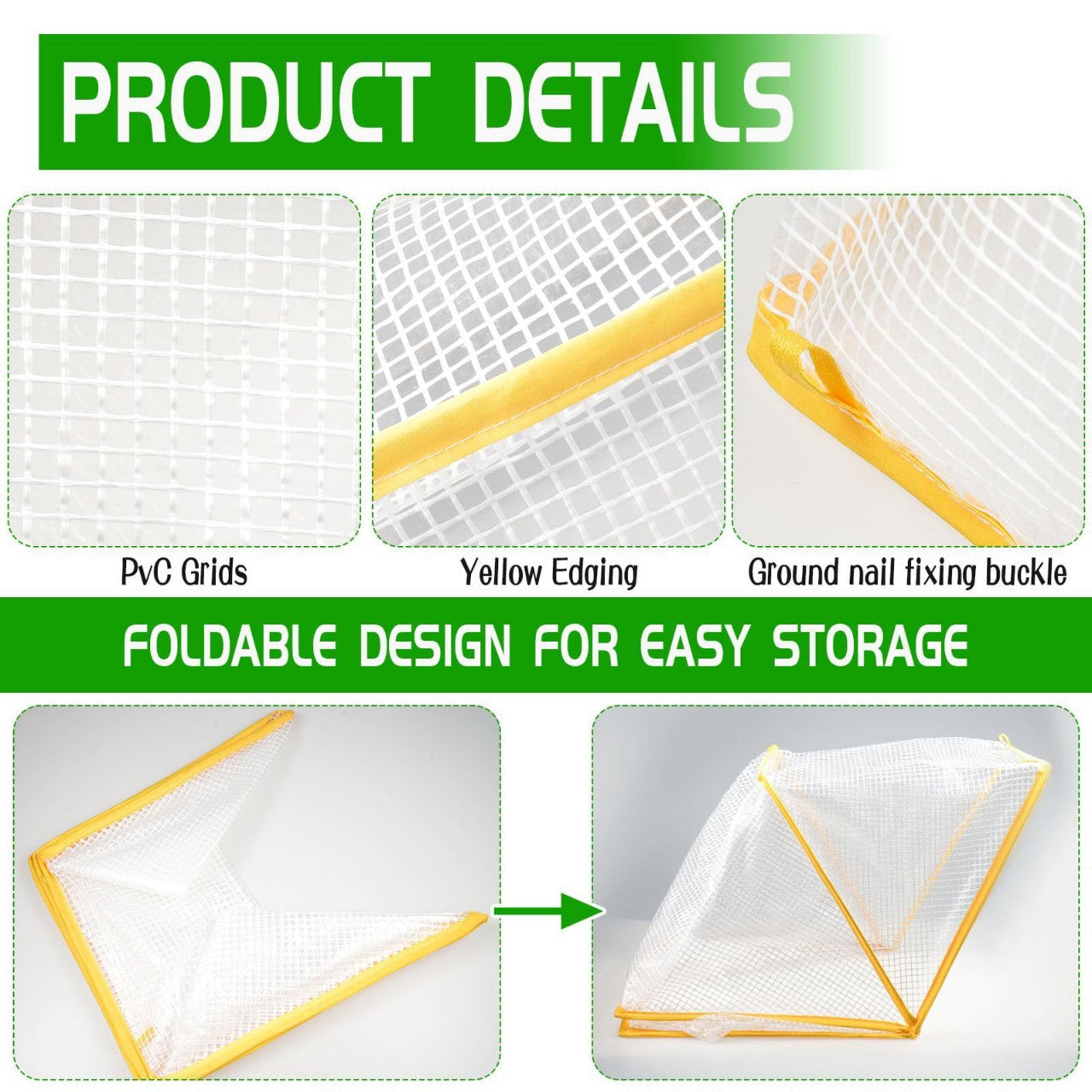 3 piece White Foldable Raised Garden Bed Cover - Vegetable Plant Protector(80 x 34 x 35 cm) V888-ELOSUNG34111
