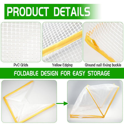 3 piece Green Foldable Raised Garden Bed Cover - Vegetable Plant Protector(80 x 34 x 35 cm) V888-ELOSUNG34112