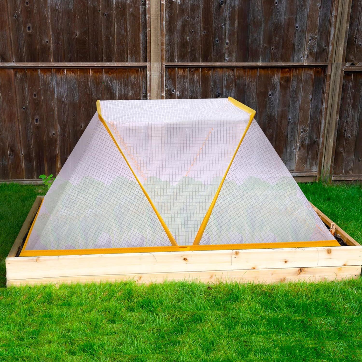 3 piece Green Foldable Raised Garden Bed Cover - Vegetable Plant Protector(80 x 34 x 35 cm) V888-ELOSUNG34112
