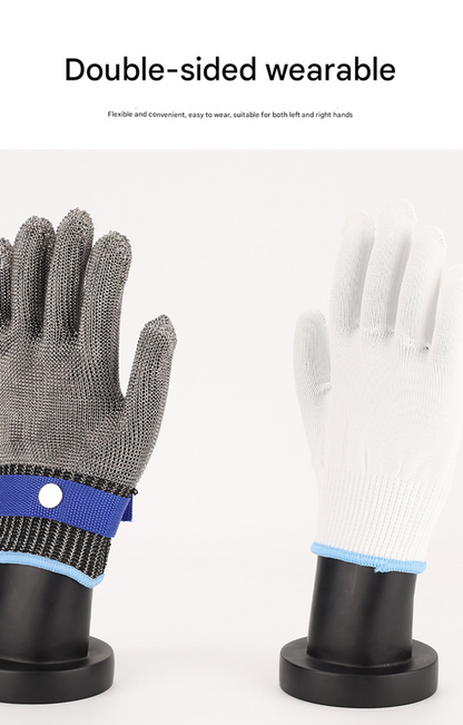 1 pair of silver A9 grade 316 stainless steel cut resistant gloves(XL) V888-ELOSUNG34115