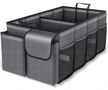 Grey Car Trunk Storage Box - Foldable Organizer V888-ELOSUNG34118