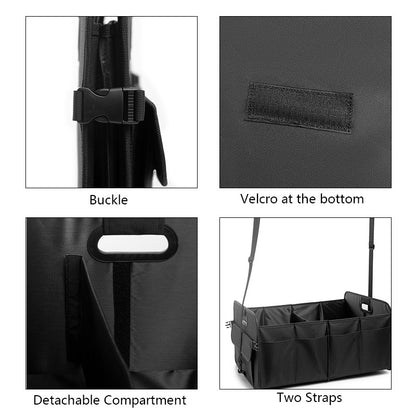 Black Car Storage Box - Foldable Waterproof Trunk Organizer V888-ELOSUNG34120