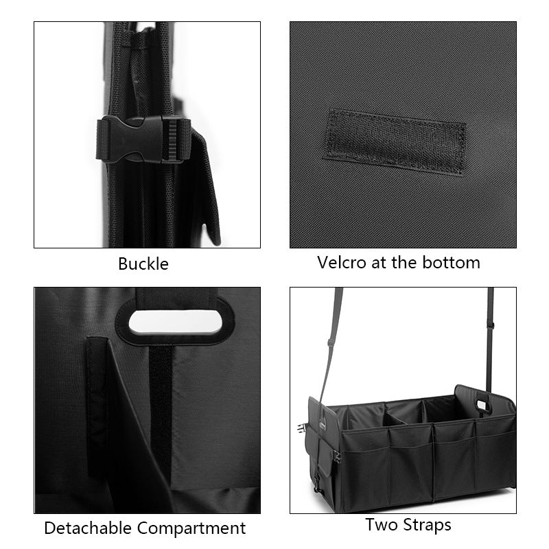 Brown Car Storage Box - Foldable Waterproof Trunk Organizer V888-ELOSUNG34121