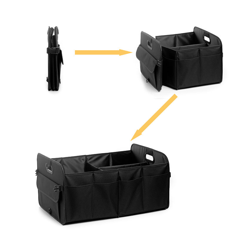 Brown Car Storage Box - Foldable Waterproof Trunk Organizer V888-ELOSUNG34121