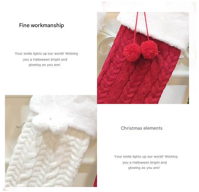 Green Large Cable Knit Christmas Stocking - Classic 43cm Holiday Decor for Fireplace Hanging V888-ELOSUNG34147