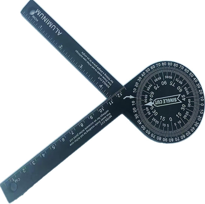 Black Precision 360-Degree Miter Saw Protractor - Aluminum Alloy Angle Finder for Woodworking & Carpentry V888-ELOSUNG34183