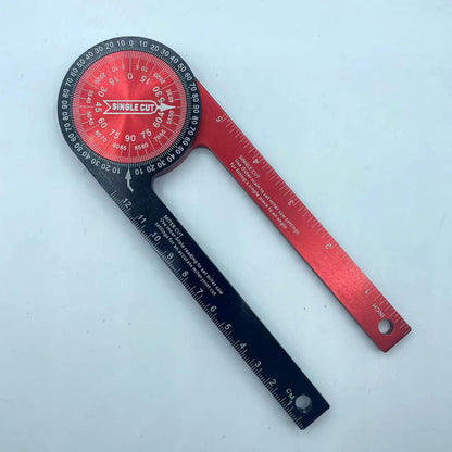 Red Precision 360-Degree Miter Saw Protractor - Aluminum Alloy Angle Finder for Woodworking & Carpentry V888-ELOSUNG34184
