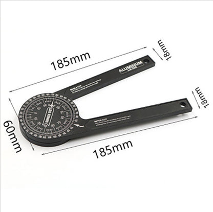Red Precision 360-Degree Miter Saw Protractor - Aluminum Alloy Angle Finder for Woodworking & Carpentry V888-ELOSUNG34184