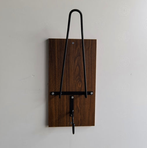 Wooden type Wall Mounted Motorcycle Helmet Holder - Heavy-Duty Gear Rack with Jacket Hook for Helmets, Coats V888-ELOSUNG34185
