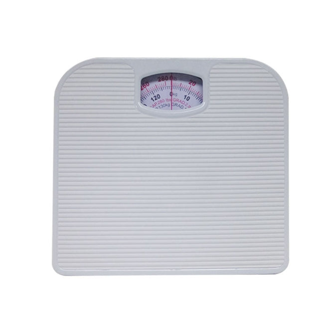 White Classic Mechanical Bathroom Scale - Battery-Free Analog Body Weight Scale with Non-Slip Platform V888-ELOSUNG34199