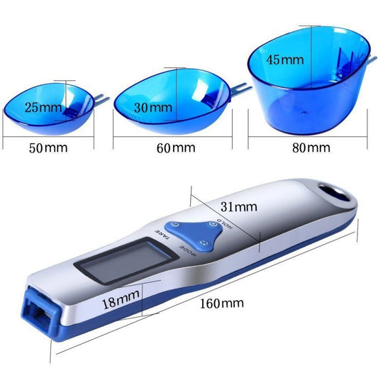 Blue High Precision Digital Spoon Scale - Electronic Measuring Scoop with 3 Heads for Kitchen & Baking(300g) V888-ELOSUNG34204