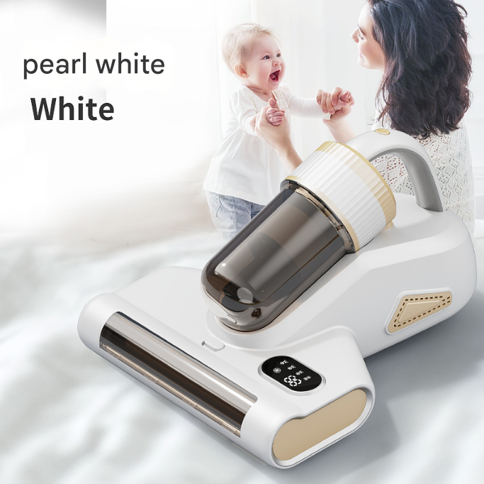 White Advanced Cordless UV-C Dust Mite Vacuum - Handheld Cleaner with Hot Air, Pulsating Pads & LED Display V888-ELOSUNG34224