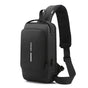 Black Modern Anti-Theft Sling Bag for Men - Crossbody Backpack with USB Port & Combination Lock V888-ELOSUNG34228