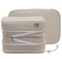 Beige Durable Double-Zipper Expandable Water-Resistant Thick and Thin Clothing Storage Bag - Size 40*30*15CM V888-ELOSUNG34252