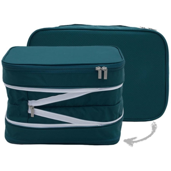 Green Durable Double-Zipper Expandable Water-Resistant Thick and Thin Clothing Storage Bag - Size 40*30*15CM V888-ELOSUNG34253