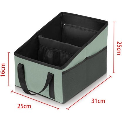3-piece Blue Car Trunk Storage Box - Large Capacity Oxford Cloth Foldable Car Seat Organizer V888-ELOSUNG34267