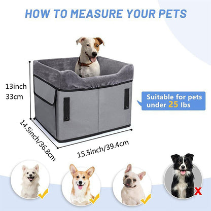 Grey Car Pet Pad - Portable Dog Booster Seat for Safe and Comfortable Travel V888-ELOSUNG34268