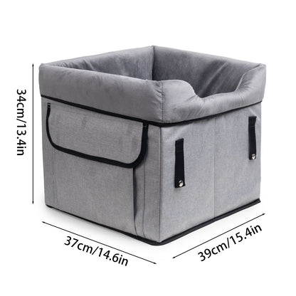 Grey Car Pet Pad - Portable Dog Booster Seat for Safe and Comfortable Travel V888-ELOSUNG34268