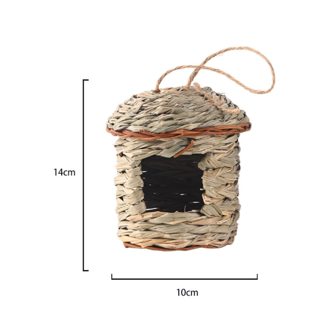 3-Piece Handcrafted Natural Grass Bird Nest - Eco-Friendly Pet Garden Decor(14*10cm) V888-ELOSUNG34293