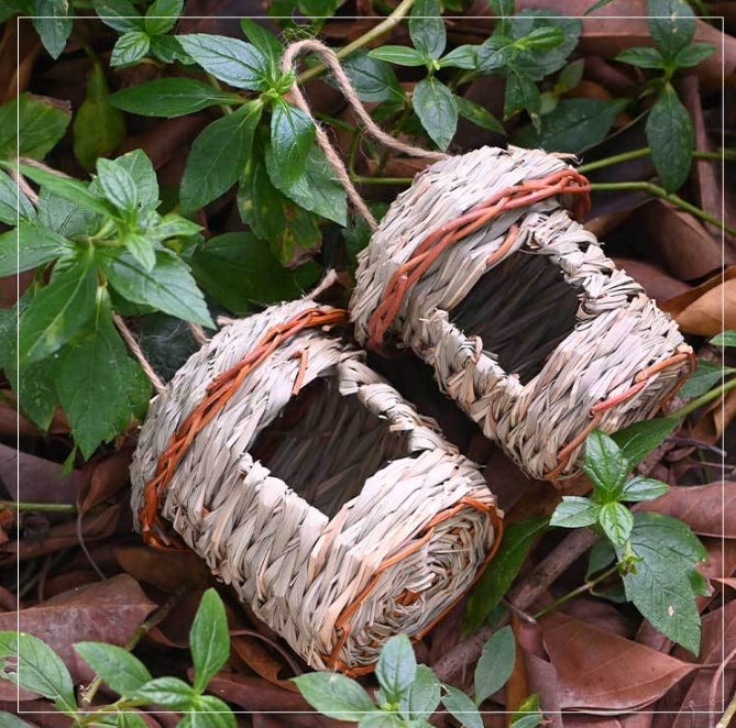 3-Piece Handcrafted Natural Grass Bird Nest - Eco-Friendly Pet Garden Decor(14*10cm) V888-ELOSUNG34293