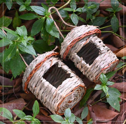3-Piece Handcrafted Natural Grass Bird Nest - Eco-Friendly Pet Garden Decor(14*10cm) V888-ELOSUNG34293